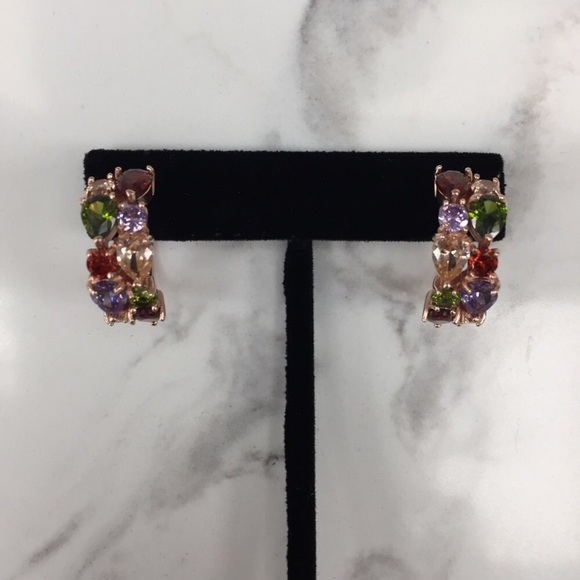 Dainty Rose Gold Tone Earrings and Ring Set - Picture 4 of 7